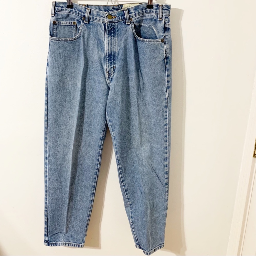Vintage Eddie Bauer Medium Wash Five Pocket Styling Straight Leg Jeans 36X30